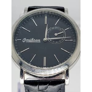 Elegant Omikron Men's Analog Watch - Black Dial, Date Display, Stainless Steel
